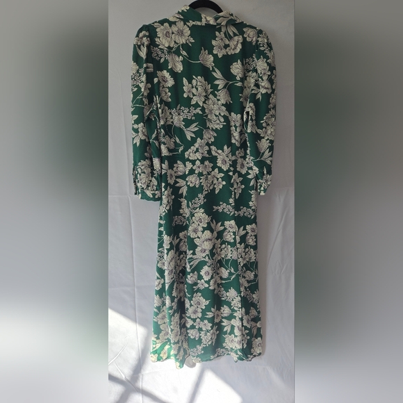 Zara Blogger Favorite Hem Floral Maxi Button Up Dress Size Medium - Picture 11 of 11